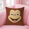 Curious George Monkey Cute Cushion Cover Natural Linen Pillow Case DoubleSided Print Decorative Sofa Pillowcase Home Decor Gift