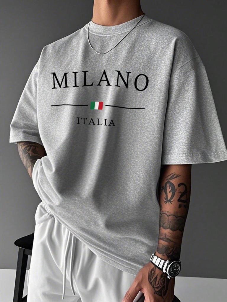 2026 Summer Unisexs Pure Cotton Tshirt with Simple Letter Print Street Outdoor Casual Fashionable Comfortable Soft Breathable