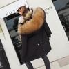 Женские зимние парки средней длины, съемная подкладка из меха енота, утепленное пальто из искусственного меха, женская куртка с капюшоном на меху, большие размеры