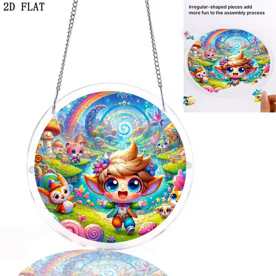 2D Flat - 1pc, 2D Flat Wave Angel Theme Design, 2D Flat Acrylic Sun Catcher Window Hanging Decoration, Suitable As Birthday Gift for Women, Men And Mo