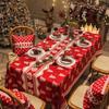 Christmas Home Tablecloth Themed Atmosphere Rectangular Tablecloth Tablecloth New Year Coffee Table Cover Cloth