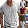Mens Casual Slim Fit Short Sleeve T-Shirts Soft Lightweight V-Neck Solid Color Tee Shirt
