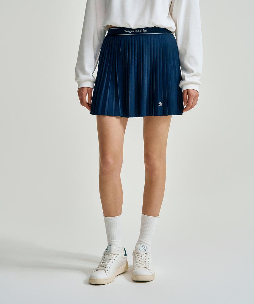SERGIO TACCHINI W Летающая юбка-плиссе с мелкой складкой (военно-морской флот)