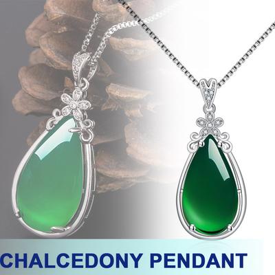 Хрустальный цветок, капля воды, нефритовый кулон, серебряная цепочка, ожерелье, женское ювелирное изделие, подарок