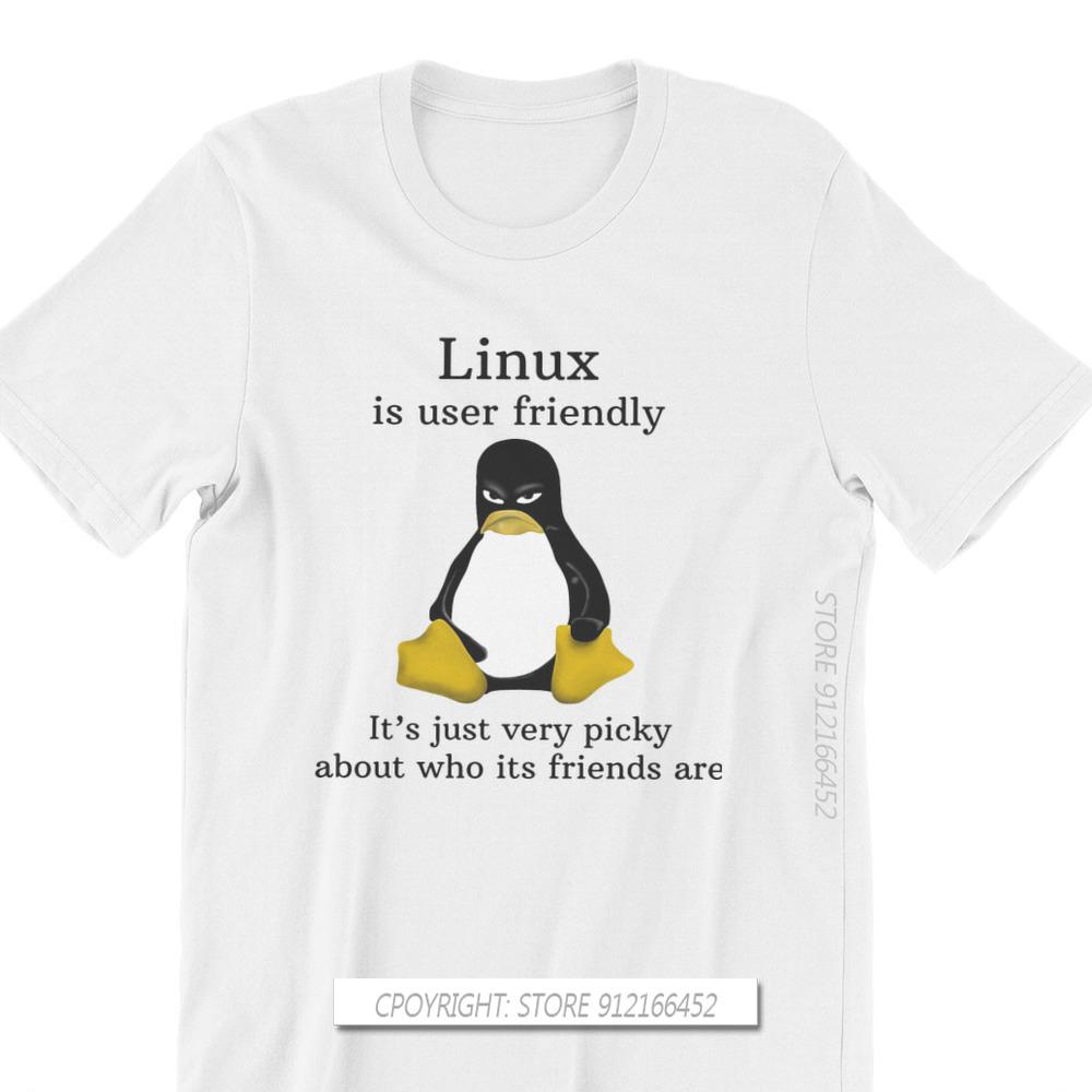 Linux Operating System Tux Penguin Men's TShirt User Friendly Just Picky Distinctive T Shirt Original Casual Sweats New Trend