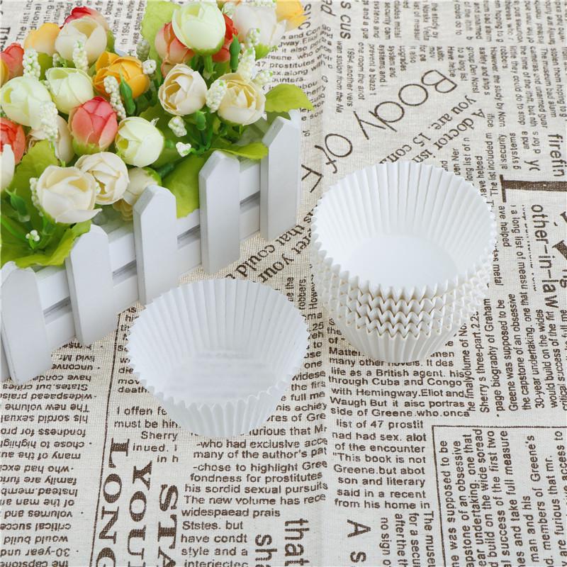 100Pcs White Cupcake Paper Cases Cupcake Paper Cups For Bakeware Cake Tools