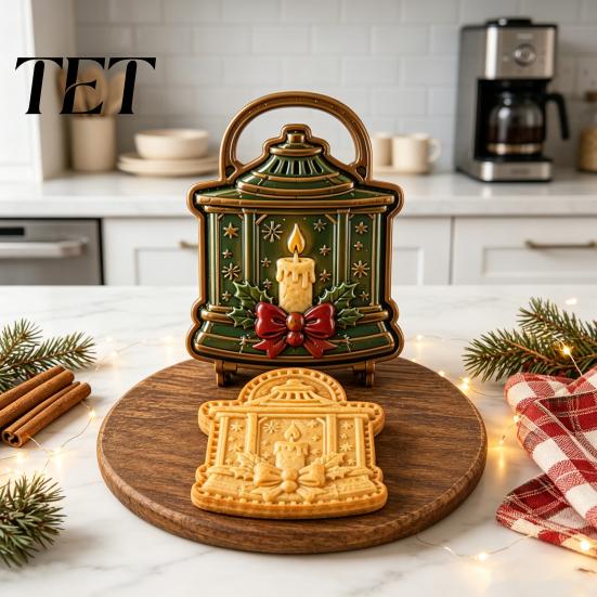 Nonstick Pastry Press Christmas Mini Pie Mold for Hand Pies, Holiday Gingerbread Man House Santa Claus Decorative Stampers Baking Tools Dough Cookies,