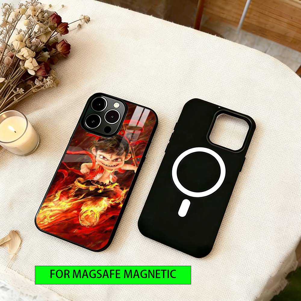 Эпический чехол для телефона с Нечжа для iPhone 17, 16, 15, 14, 13, 12, 11 Plus, Pro, магнитный, для беспроводной зарядки Magsafe