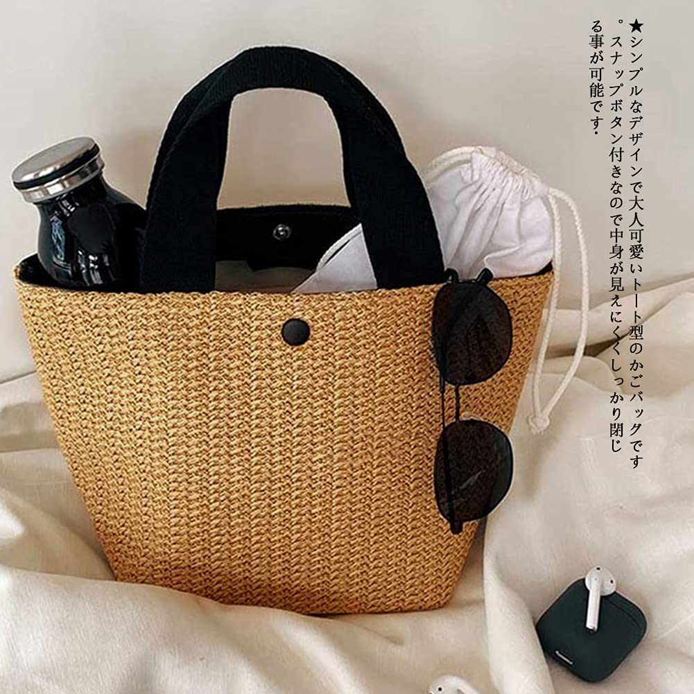 Сумка-тоут Yino, Сумка-корзина, Женская сумка, Плетеная из соломы, Повседневная, Простая, Маленькая, Стильная, Милая, Легкая, Пляжная сумка, Для поездок на работу