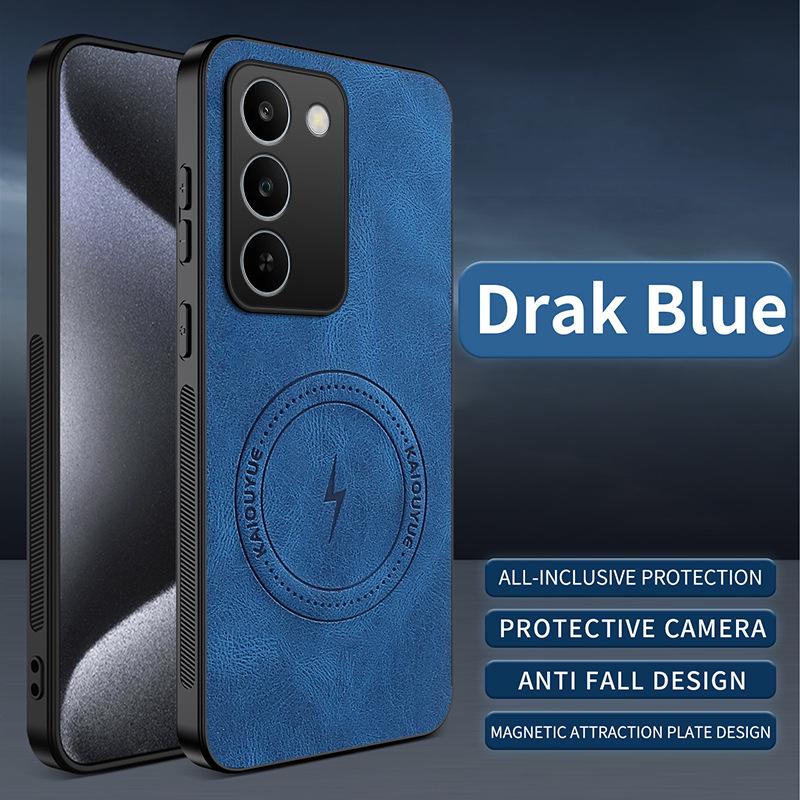 Защитный чехол Realme C100-5G с текстурой кожи Наппа, полное покрытие линз, магнитный, совместимый с MagSafe