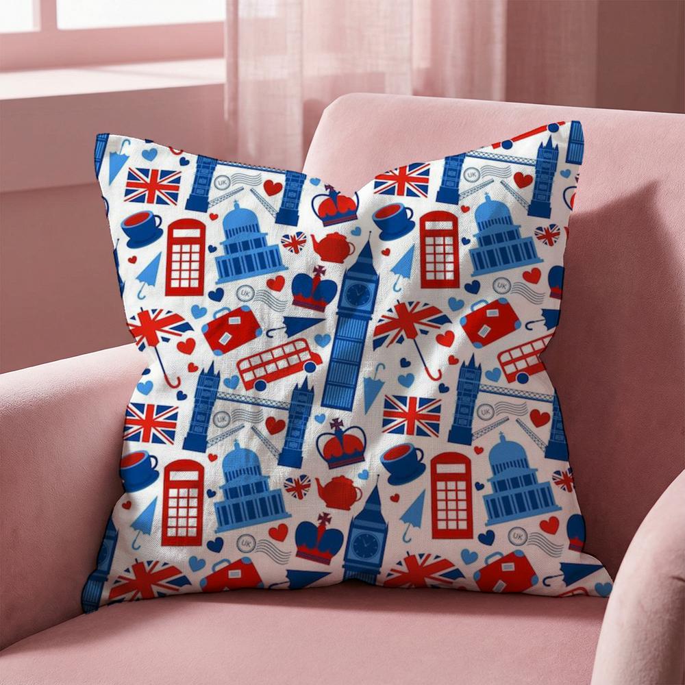 Подушка с принтом LOVE England, чехол для подушки для разных помещений, дома и автомобиля - Двусторонний, мягкий и прочный для ежедневного использования