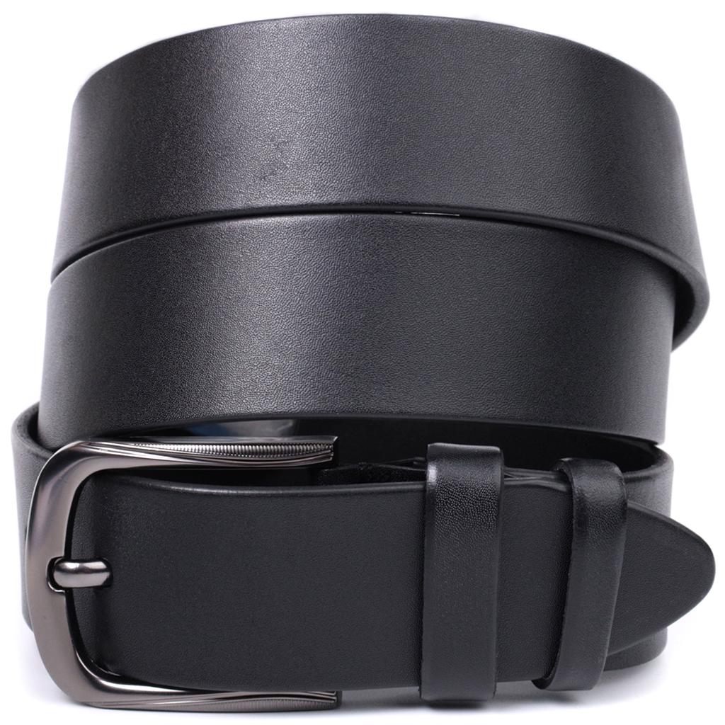 Stylish Men's Belt Vintage Belt 20804 Made of Genuine Leather 115x3.8 Cm Black