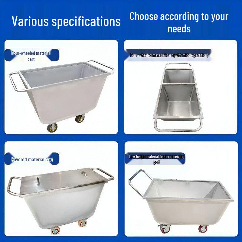 Stainless Steel Feed Cart: Leak-Proof Handcart for Pig and Chicken Feeding