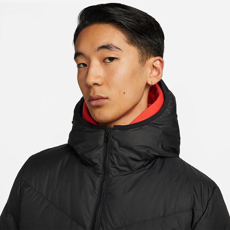 Nike Мужская зимняя длинная пуховая куртка с капюшоном