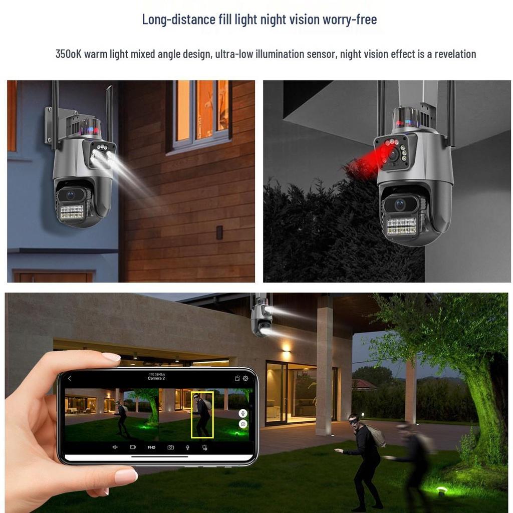 Cross-Border Xiongmai Dual-Lens 360° Rotating Wireless Wifi Camera