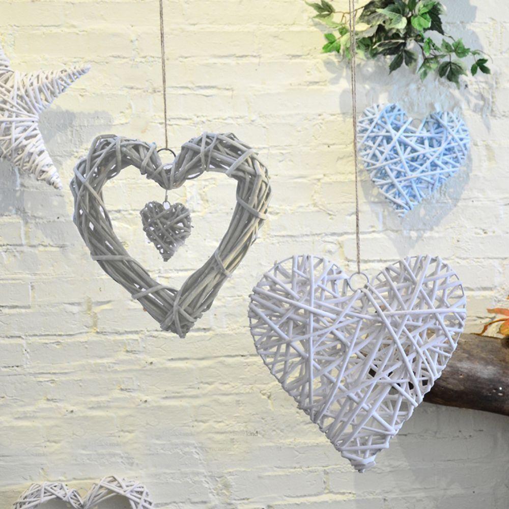 Double Heart Wicker Hanging Hearts Ornaments Wall Hanging Artificial Woven Wreaths Wedding
