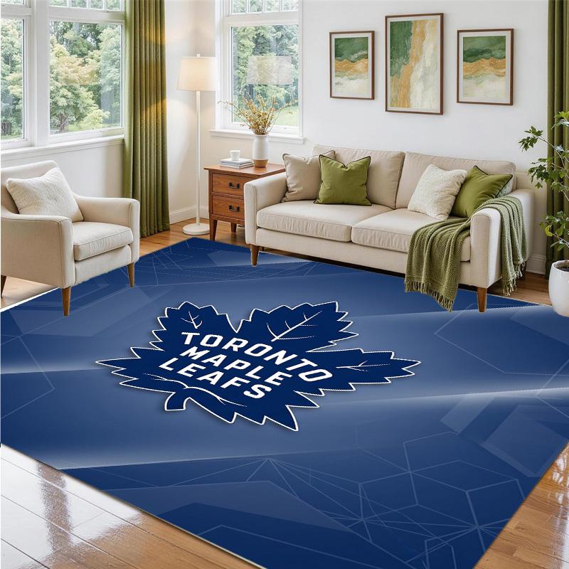 Toronto Maple Leafs Design Crystal Velvet Rug Soft Decorative Mat for Bedroom Entrance