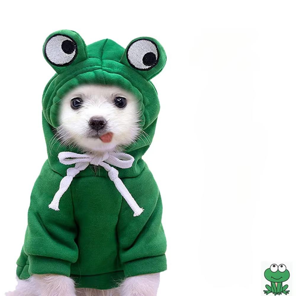 Cartoon Pet Hooded Sweatshirt Soft Pet Clothes Funny Frog Shape Dog Coats Pet Accessories
