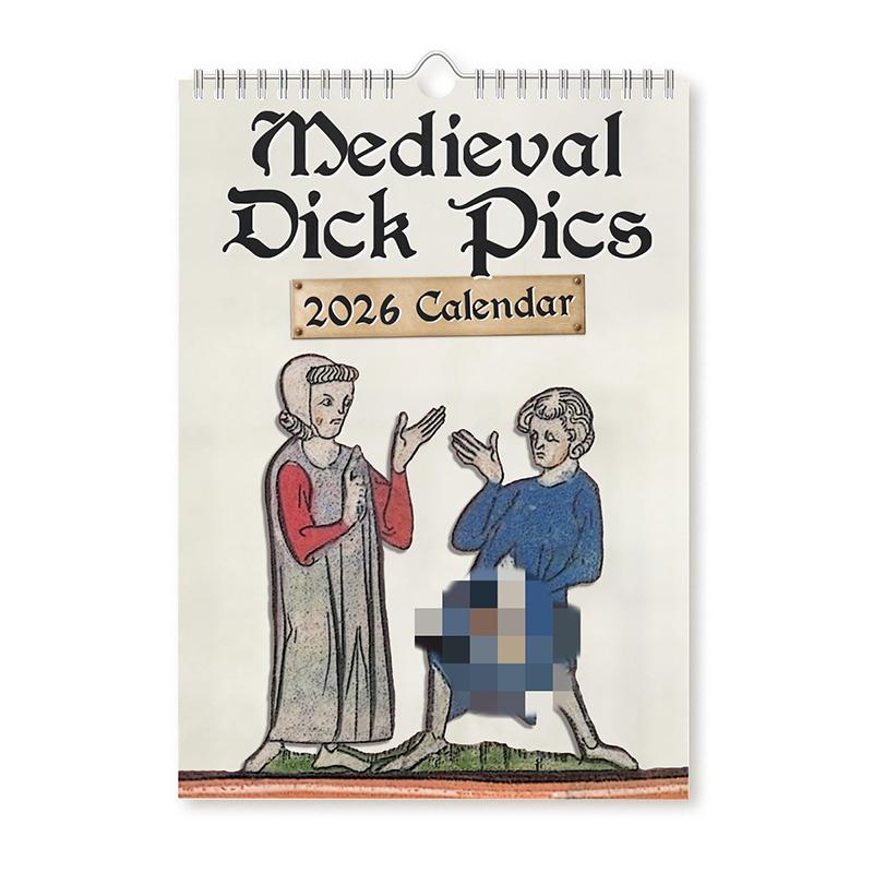 Medieval Pics 2026 Calendar, Medieval Pics Calendar,Funny Medieval Pics Calendar With Illustrations,Prank Medieval Wall Calendar