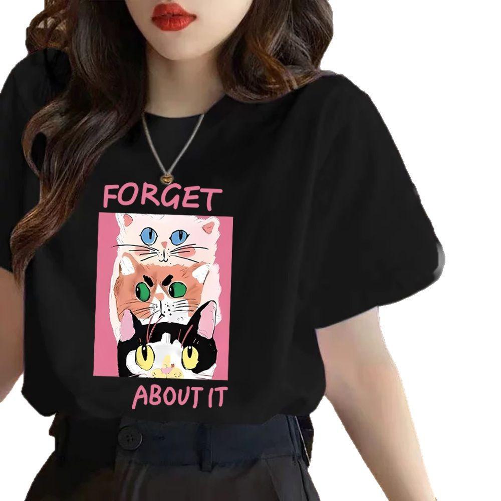 Cotton Short-sleeved T-shirt Women's New Fashionable Versatile Foreign-looking Thin Top Summer