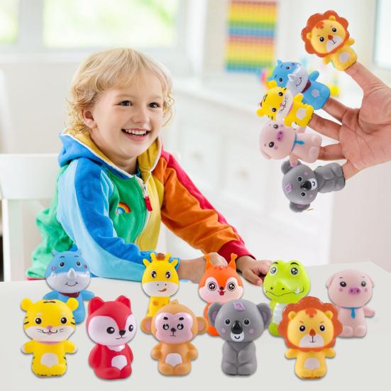 10 шт. Пальчиковая кукла-свинка для малышей, рассказывание историй, животное, тигр, лиса, обезьяна, коала
