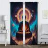 Indian Buddha Blackout Curtains for Living Room Curtain Partition Shades Halloween Decoration Home Interior Curtains 2 Pieces