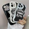 Чехлы для телефонов LZ17 King Queen Couple Lovers с прозрачными мягкими волнами для Samsung S24 S23 Ultra S20 FE A54 A14 A52s A51 S10 Huawei Honor 90, защитная задняя крышка
