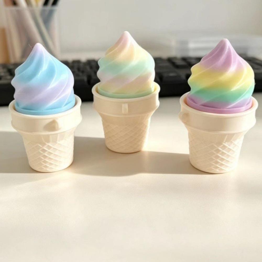 Simulation Fidget Keychain 3D Printed Ice Cream Clicker Decompress Ice Cream Clicker Keychain  Gift