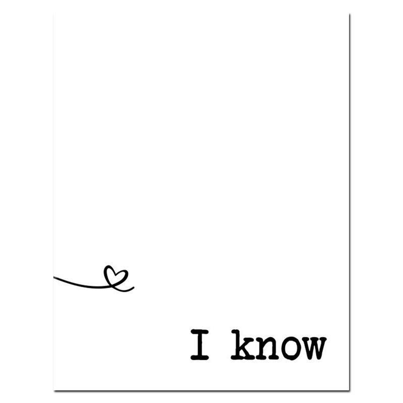 Минималистский подарок «Я люблю тебя, я знаю, что люблю» Печать на холсте Картина на стене Картины Романтическая цитата Плакат Декор для дома и спальни