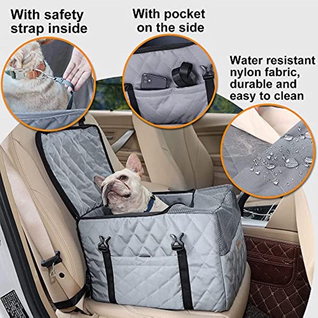 Автокресло для собак 3 в 1, сумка-переноска для домашних животных, удобное моющееся сиденье для щенков, сиденье для передних и задних сидений, автокресло для домашних животных, кошек с ремнем и сумкой для хранения Bre
