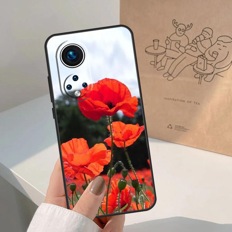 Цветок Красного Мака Для Honor Magic 7 Lite 5 6 8 Pro Чехол Для Honor 400 200 90 70 50 X8c X8b X9a X9b X9c X9d Win