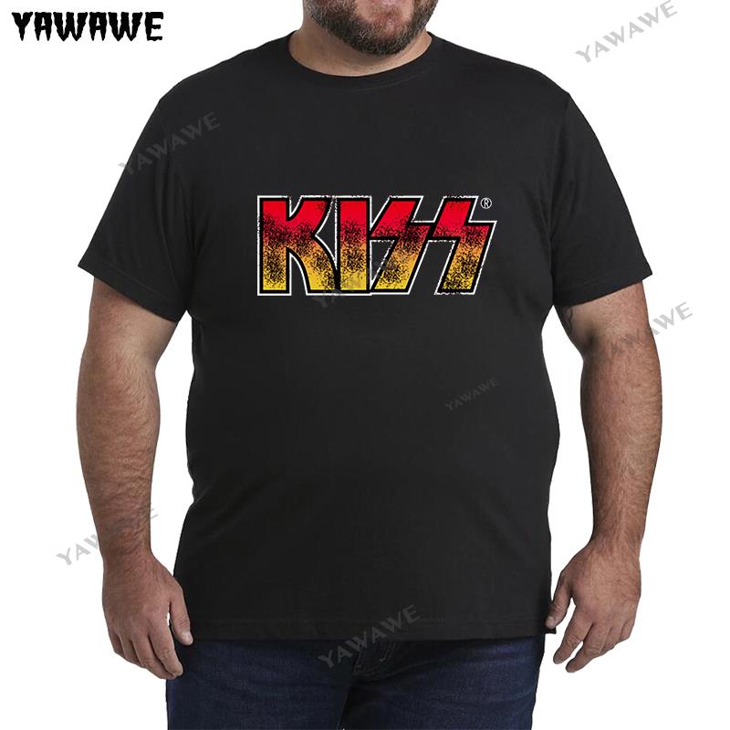Новая футболка черная KISS Классический логотип Хард-рок Музыкальная группа смешная футболка новинка летняя модная футболка мужские хлопковые топы подарки для мальчиков
