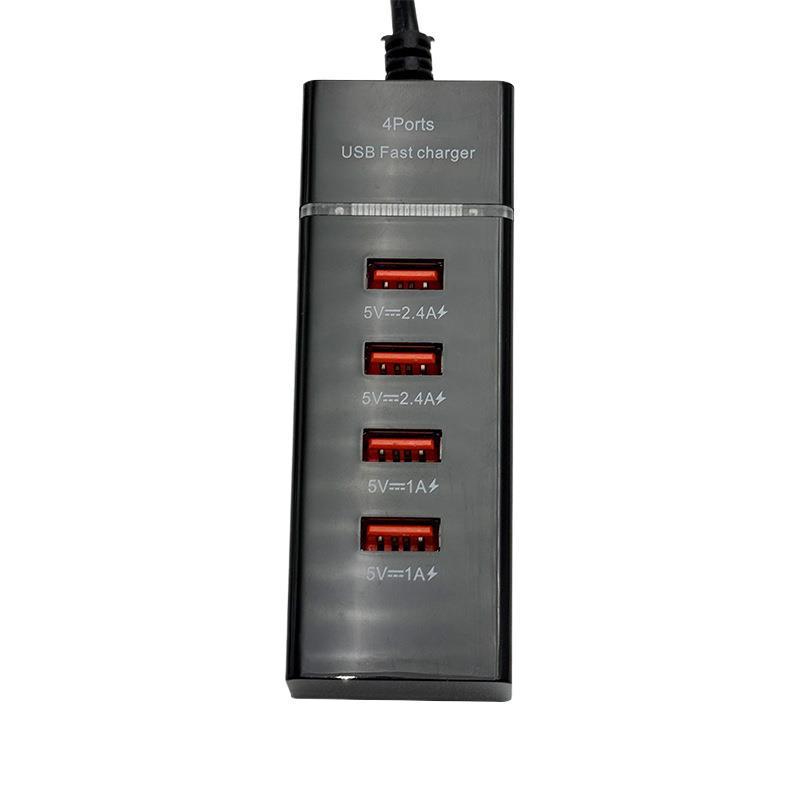 Умное 4-портовое USB-зарядное устройство: Сетевой фильтр 5В 2,4А для устройств Apple и Xiaomi
