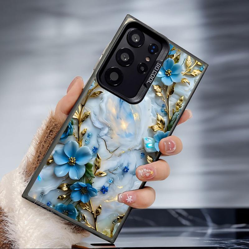 Цветочный Мраморный Чехол для Телефона для Samsung Galaxy S24Ultra S23 FE Note 20 Ultra S20 S21 S22 Plus S20fe S23Ultra 5G Силиконовый Мягкий
