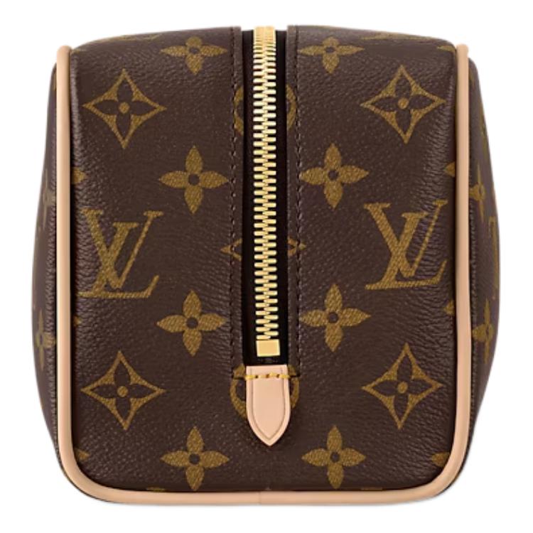 Louis Vuitton Косметичка Monogram Canvas с кожаной отделкой Женская косметичка Коричневый M83112