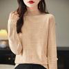Spring and Autumn New Semi-turtleneck Long Sleeve Knitted Sweater Butterfly Pattern Fashion Versatile Thin Top Women's