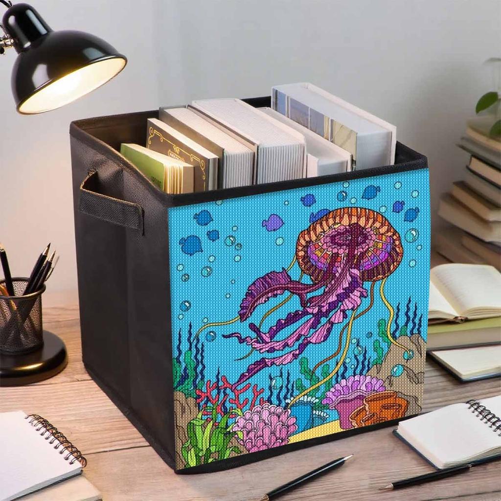 Beautiful Jellyfish 5D Diamond Painting Storage Basket Full Round Drill Mosaic Diamond Embroidery Cross Stitch Kits Home Decor Home Decor