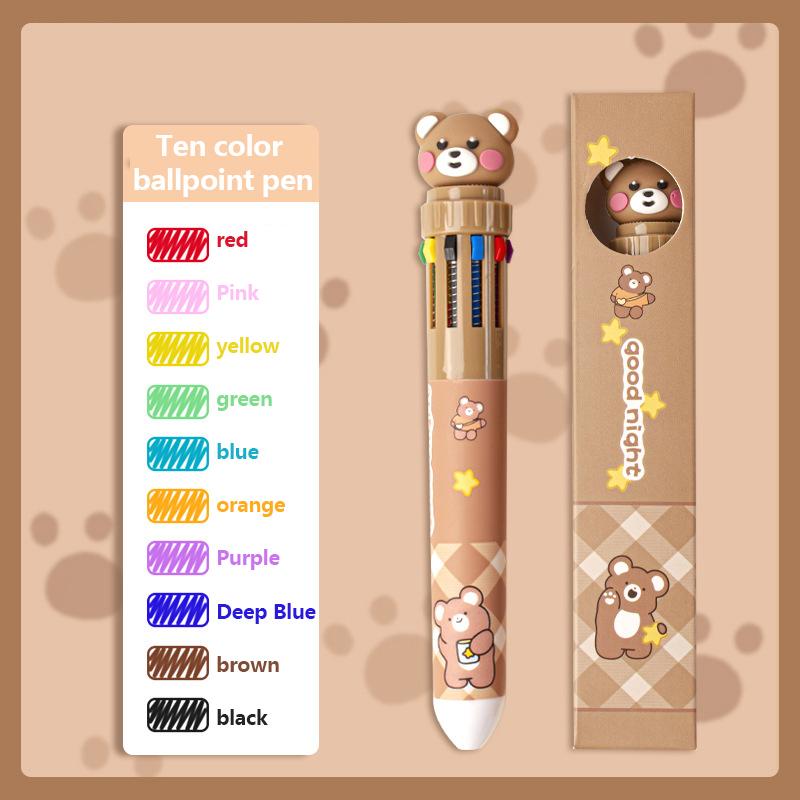 Мультяшная капибара, милое животное, 10 цветов, шариковая ручка, ручка для подписи, школьные канцелярские принадлежности, письменные принадлежности, детский подарок, забавные ручки