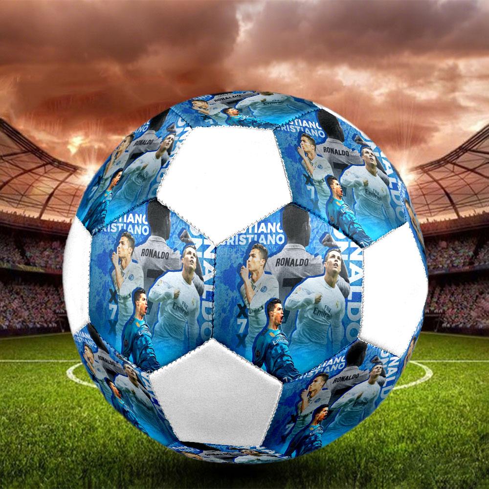 Футбольный мяч Cristiano Ronaldo, размер 5, разноцветный, подходит для всех возрастов, сшит машинным швом, материал ПВХ, соревновательного качества, прочный и с высоким отскоком