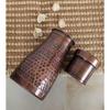 Pure Copper Bedroom Water Bottle with Inbuilt Glass, Hammered Antique Design, Volume 900 Ml (Pack of 2)