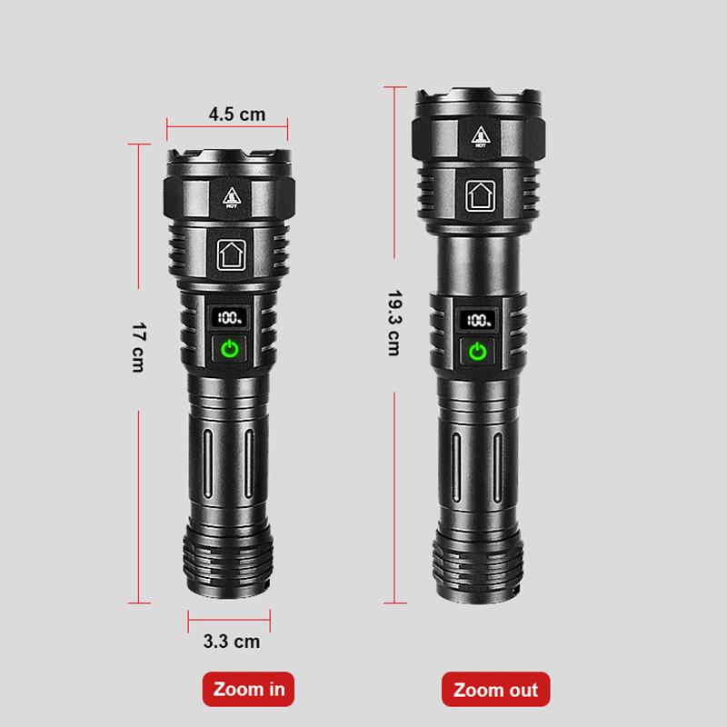 2000M Spotlight LED Flashlight 500W White Laser High Power Flashlight USB Rechargeable Powerful Torch Lantern Hand Lamp