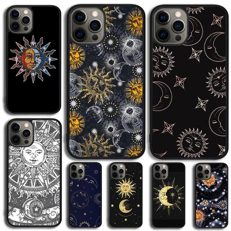 Небесный Мозаичный Чехол для Телефона Солнце Луна Для iPhone 17 Air 15 16e 14 13 Pro Max Coque 12 11 Pro Max PLUS