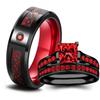 Парные кольца Романтические женские кольца с красными стразами и кубическим цирконием Модный мужской набор колец из нержавеющей стали с кельтским драконом Обручальное кольцо Ювелирные изделия