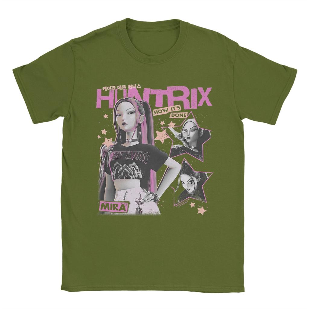 Huntrix Mira Как Это Сделано K-Pop Охотники на Демонов Футболки для Мужчин Новинка Хлопковая Футболка Футболка с Коротким Рукавом Новая Поступление Одежда