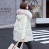 Women Jacket Winter Coat Fur Collar Hooded Glossy Overcoat Female Cotton Padded Parka Waterproof Outwear