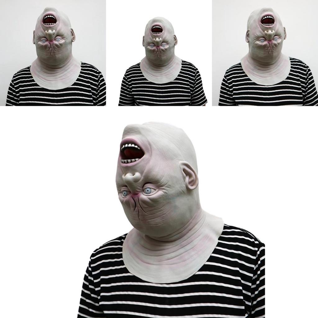 Creepy Latex Upside Down Full Head Mask Perfect For Halloween Costume Parties