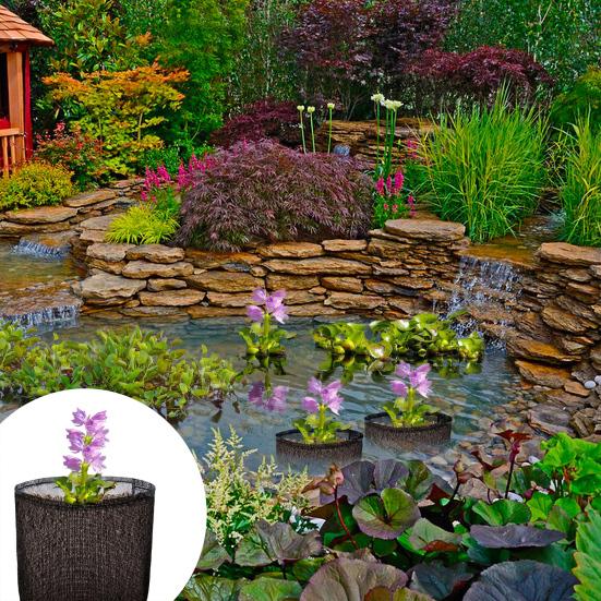 4 шт., водные мешки для посадки, многоразовые воздухопроницаемые кашпо для пруда, сетчатый водный садовый пруд, горшок для растений, горшки для лилий для болотных и наземных растений