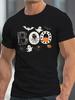Мужская футболка на Хэллоуин с принтом Spooky BOO, с летучими мышами и тыквами, легкая летняя футболка для костюмированных вечеринок