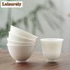 2pc/set Dehua White Porcelain Tea Cup Handmade Thin Body Master Cup Small Smelling Fragrance Cup Meditation Cup Kung Fu Teaset