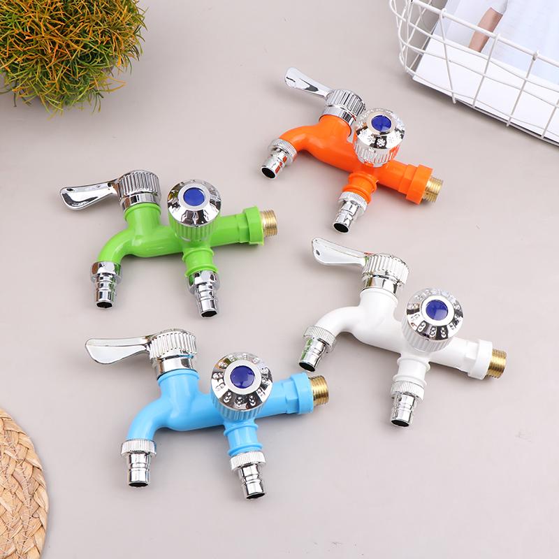 Двойной контроль двойной выпускной водопроводный кран 1/2" универсальный интерфейс пластиковый кран для домашнего шланга ванной комнаты орошение быстроразъемное соединение